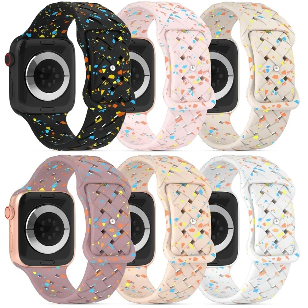 Watch Bands- Dykeiss 6Pack Sport Silicone Bands Compatible with Apple Watch Band